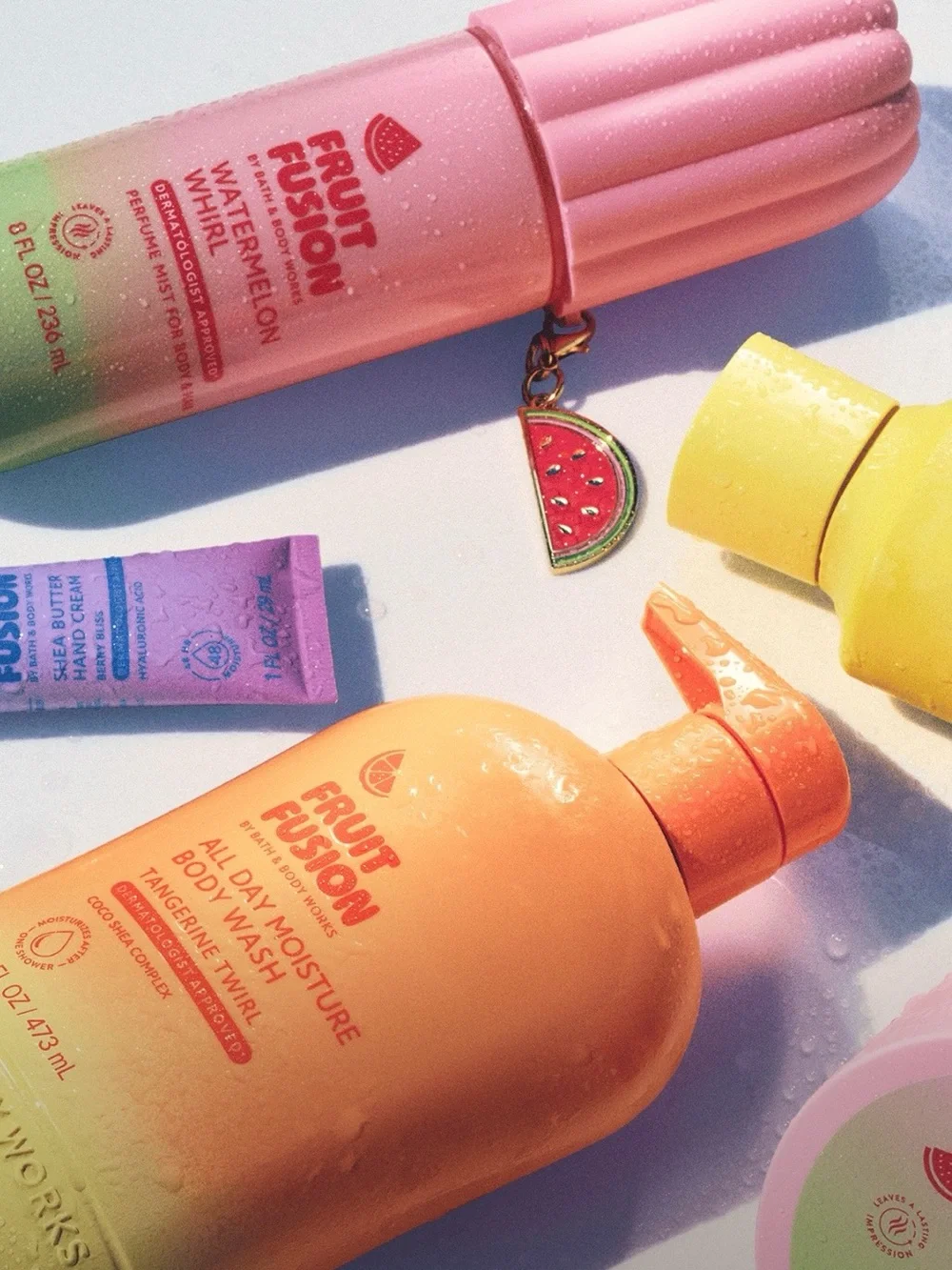 Bath & Body Works 5Piece Fruit Fusion Banana Blend Body Set- Yellow